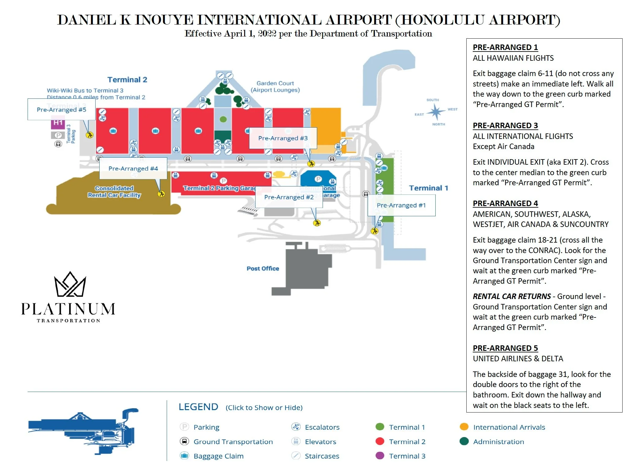 HI - Honolulu Airport Map | Explore & Book Shuttle Services Today